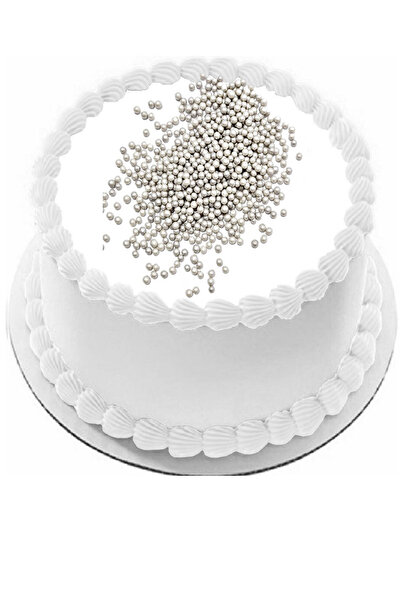 ovalette Yenilebilir Pasta Süslemesi Pirinç Patlağı Çikolatalı Gümüş Renk 40 ...