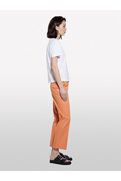 Sisley Women's White Mix 100% Cotton Printed Crew Neck Regular Fit T-Shirt