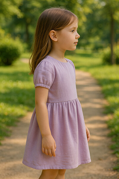 Hilal Akıncı Kids Базова рокля от памук и лен