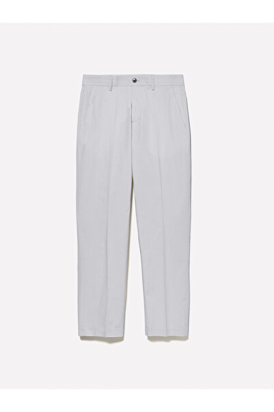 Sisley Men's Light Gray Cotton Blend Slim Comfort Fit Parachute Canvas Pants