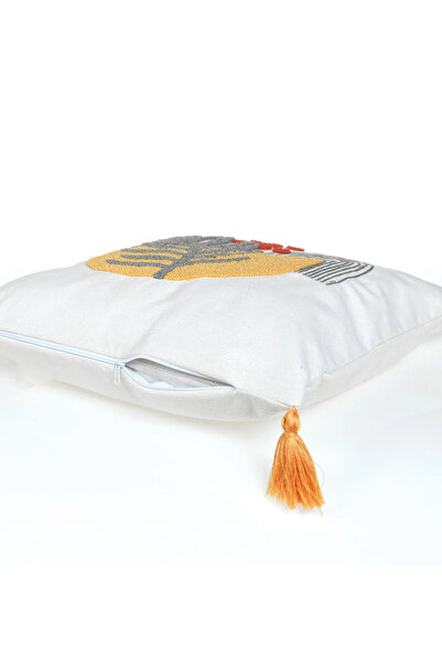 BUGİ HOME COLLECTİON Comfort Punch Patterned Throw Pillow Case Square Decorative Bohemian Embroidered Sofa Pillow Case Panç