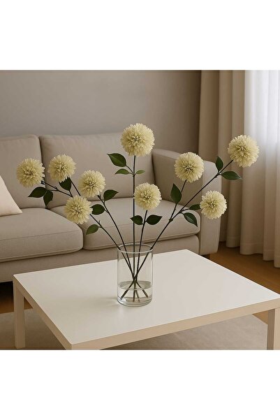 MAKİ DEKOR Yapay Çiçek Krizantem 3 Lü Dal 65 Cm