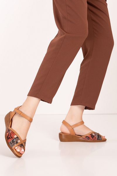 Gondol Genuine Leather Wedge Heeled Comfortable Mother Sandals Mlk.5832
