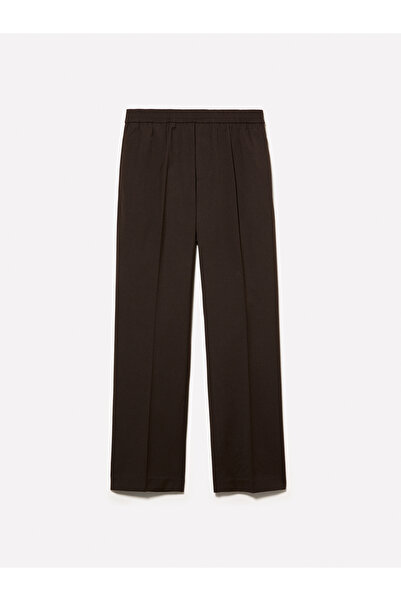 Sisley Erkek Koyu kahverengi Viskoz Karışımlı Fermuar Detaylı Regular Fit Jogger Pantolon