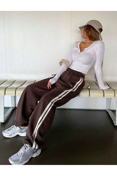 EDVESS Κόκκινο Oversize Φούτερ Παντελόνι - Στρογγυλή