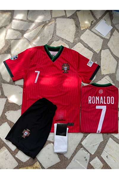 yenteks Cristiano Ronaldo Portekiz Milli Takım Kırmızı Kırmızı Çocuk Forması ...