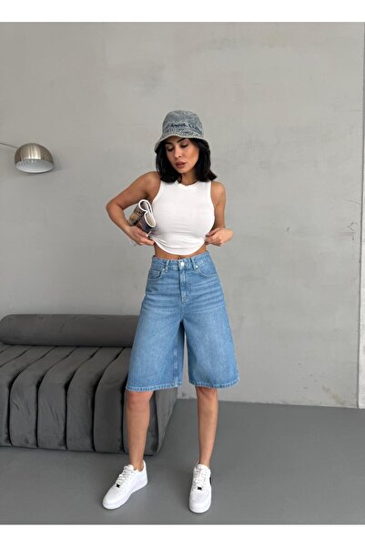 XBELLA DENİM Kadın Uzun Kot Sort Midi Boy