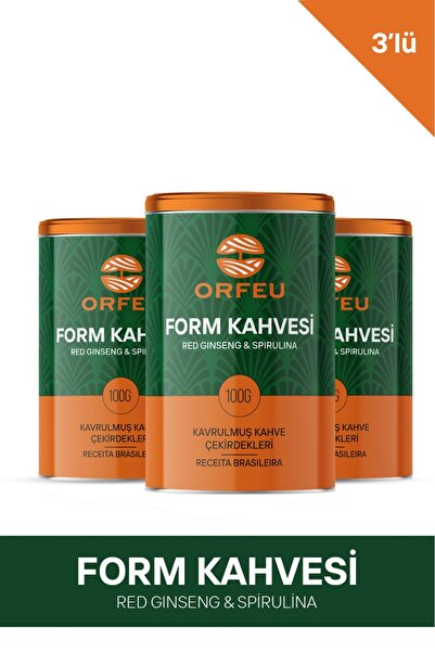ORFEU 3 Adet Form Kahvesi | Detox Coffee | Red Ginseng & Spirulina | 100 G