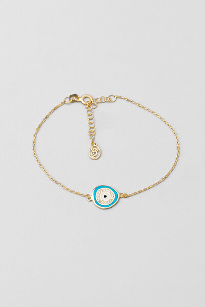 So CHIC... Horus'un Gözü 18 Ayar Sarı Altın Kaplama Gümüş Nazar Bileklik