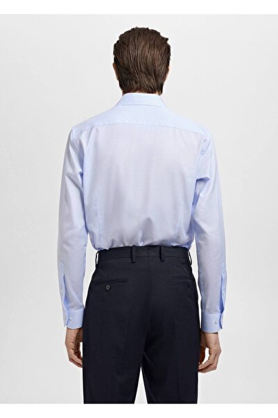 MANGO Man Slim fit mikro desenli twill gömlek