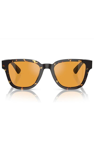 Prada Man Pillow Sunglasses- Pr A04s - Lense Size:52mm - Havana Black/yellow