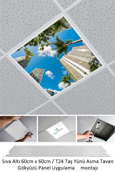 Gökyüzü Panel New-60cmx60cm-hanging Ceiling Led-mounted-54watt-led Panel-led Luminaire-60x60 Stone Wool Hanging Ceiling Led