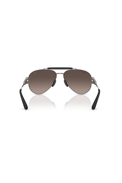 Ray-Ban نظارة شمسية راي بان للجنسين - RB 3762M - مقاس العدسة: 58 مم - لون معدني