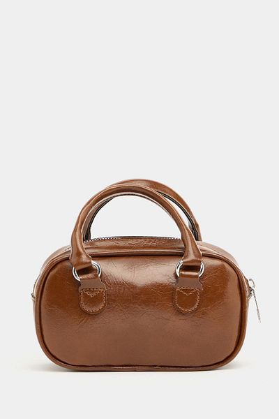 cosybag. Mini Soft Leather Women's Shoulder Bag Bitter Brown with Chain Strap