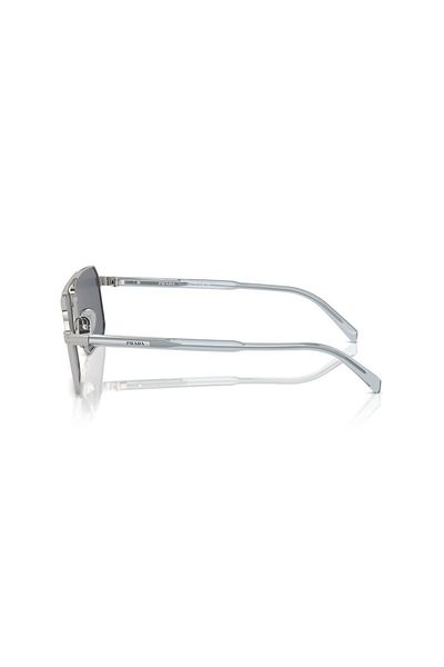 Prada Man Rectangle Sunglasses- Pr A57s - Lense Size:58mm - Silver