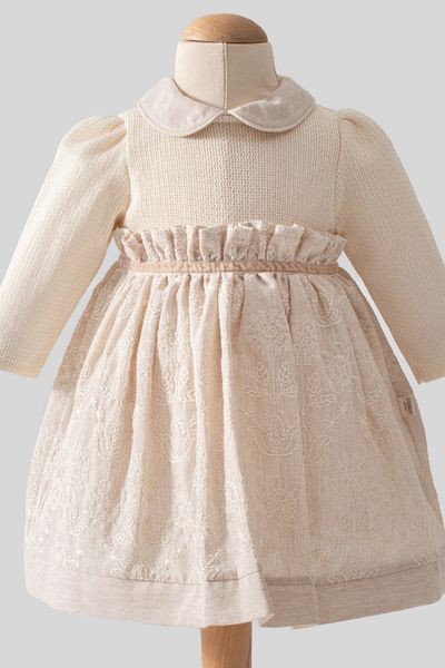 MixMax Bebe Baby Girl Embroidery Motif 100% Cotton Dress