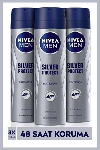 NIVEA Deodorant Sprey Silver Protect 150ml.Erkek X 3 Adet