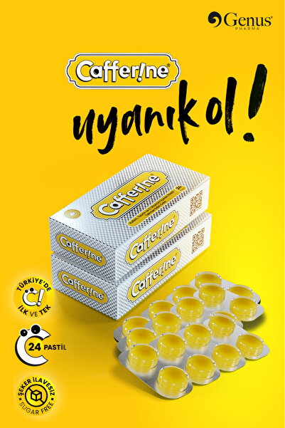 Genus Pharma Cafferine Pastil Cafferine, Kafein, Taurin, C Vitamini Ile Yorgunluğa Karşı Enerji Artırıcı Pastil 2li Avantaj