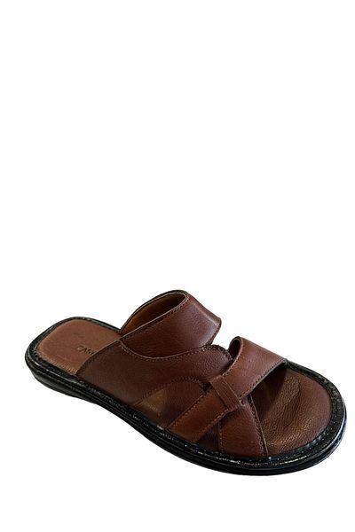 Castle Black 8521 Men's Genuine Leather Slippers Tan