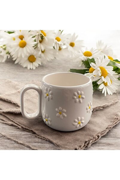 MOSHOME كوب ديزي منقوش يدويًا، كوب شاي وقهوة