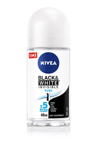 NIVEA Roll-on Kadın 50 ML.Invisible Black&White Pure X 2 Adet