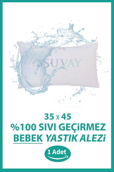 SUVAY 35X45 cm Waterproof Baby Pillow - 100% Cotton, Zippered Mattress Cover