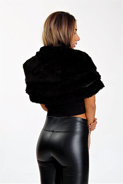 Markano Black Bolero with Fur Etol Brooch