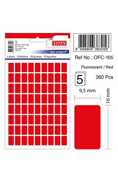 Tanex Ofc-105 Flo Red Αυτοκόλλητο Γραφείου
