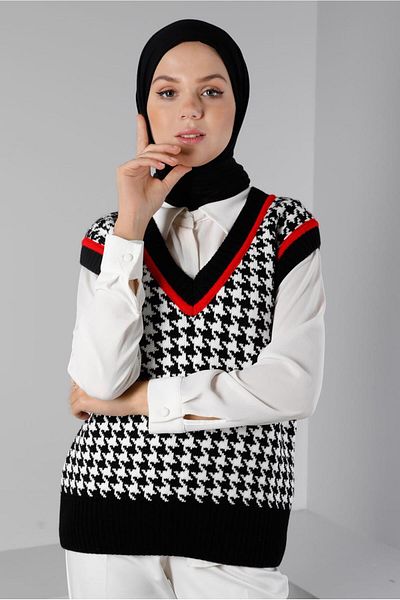 Alvina SCRATCH PATTERNED KNIT SUEVETER 43144