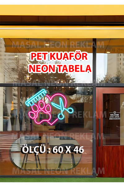 Masal pet kuaför veterinerlere özel neon tabela