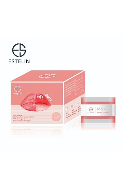 ESTELİN ESTELIN Cherry Lip Trio 5 g – Sugar Scrub, Hydrating Mask & Balm for Bright, Smooth Lips