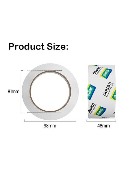Deli 30202 Packing Tape, 48mm×50y×50um, Transparent, 6 Rolls – For Warehouse, Office & Home