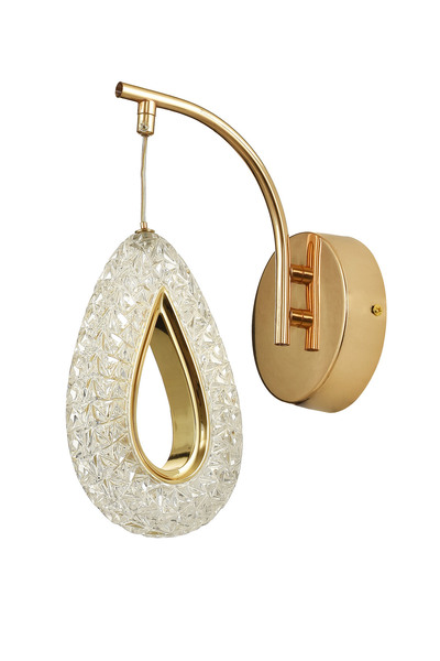 Avizemoda Dali Ledli Dimmer Modern Lüks Aplik (3 RENK LED; SARI-BEYAZ-GÜN IŞIĞI) - Gold