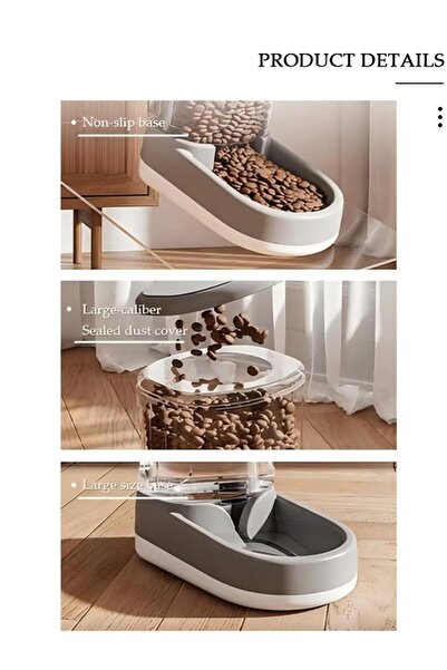 Generic One Set Of Two Automatic Pet Feeders, Gravity Cat And Dog Food Feeders, And Water Dispensers