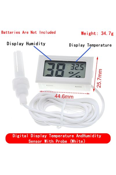Si Tai&SH Fy-12 White Mini Lcd Digital Thermometer Used For Freezer Temperature - 50-110℃ Refrigerator Thermom