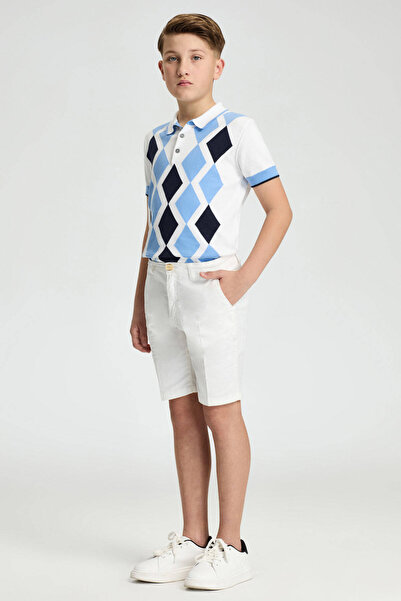 Hemington White Cotton Chino Kids Bermuda Shorts