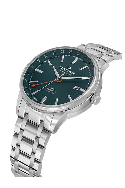 Nacar Sapphire Glass Classic Silver Men's Watch Nc42-299357-Anm