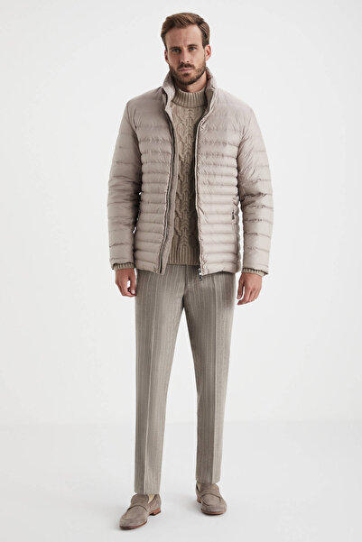 Hemington Kaz Tüyü Dolgulu Camel İnce Mont