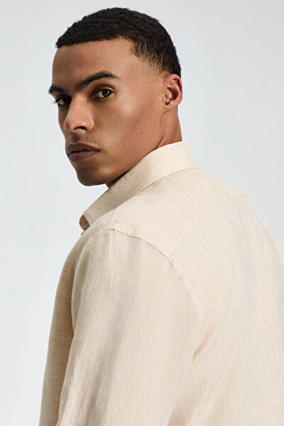 Hemington Kum Rengi Saf Keten Spor Gömlek