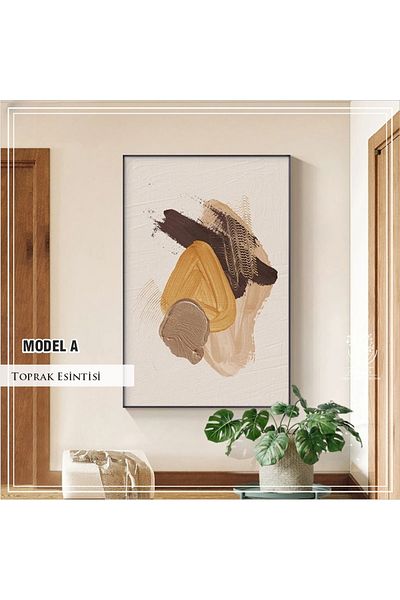 Tablomtr Masă decorativă simplă din sticlă cu cadru metalic imprimat digital - Soil Breeze Model A