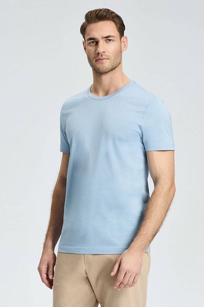 Hemington Light Blue Crew Neck Basic T-shirt