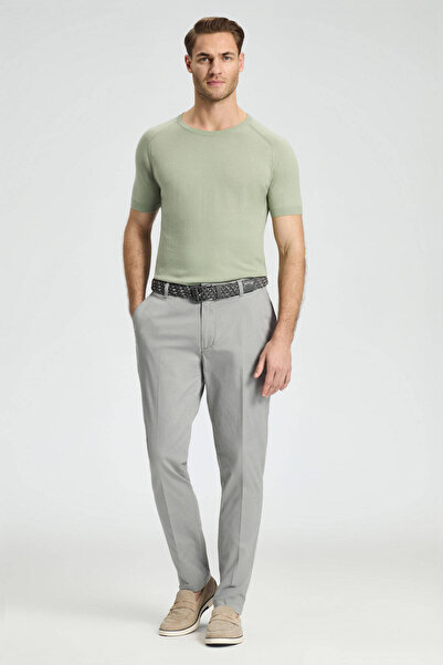 Hemington Açık Gri Pamuk Karışım Yazlık Chino Pantolon