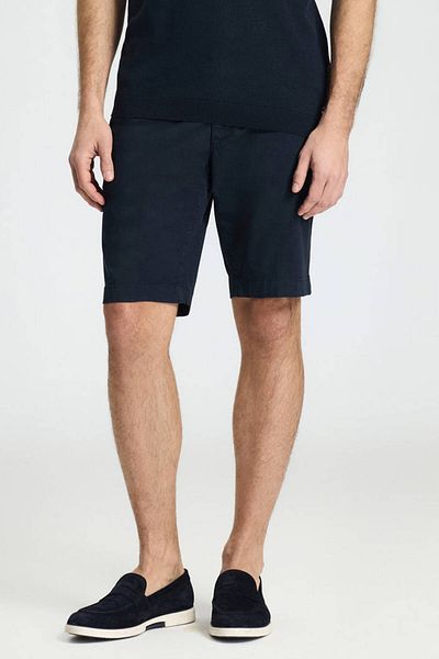 Hemington Navy Blue Cotton Chino Bermuda Shorts