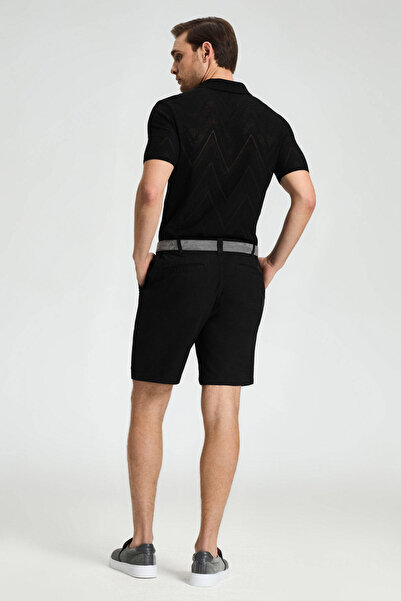 Hemington Beli Lastikli Siyah Şort