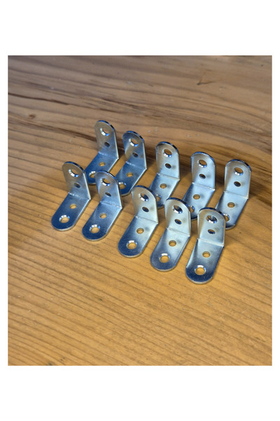 HOBİDABİ 10 Adet L Demir Gönye Köşebent 15x27x27mm - Mobilya Dolap Raf Masa Çekmece Sabitleme Birleştirme