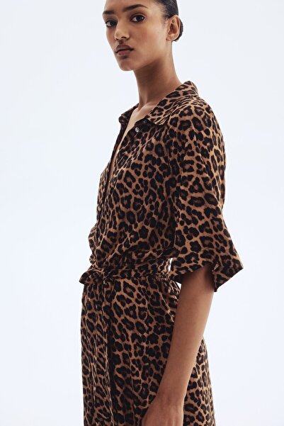 H&M Kuşaklı Gömlek Elbise