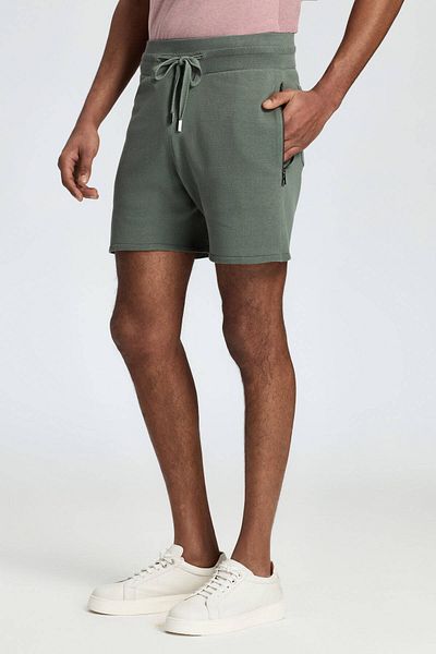 Hemington Lace-Up Embroidery Logo Khaki Knitwear Shorts