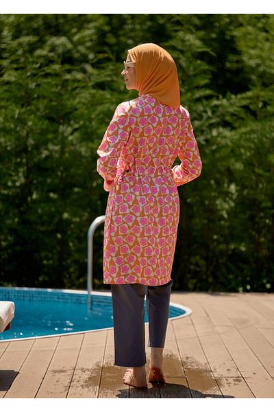 HOUSE OF MODEST Tested Swimsuit Retro Orange