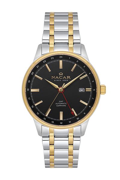 Nacar Sapphire Glass Classic Silver - Gold Men's Watch Nc42-299357-Cbm