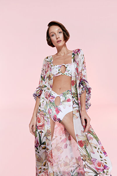 Nur Karaata Joali Bianca Long Sleeve Pareo Dress